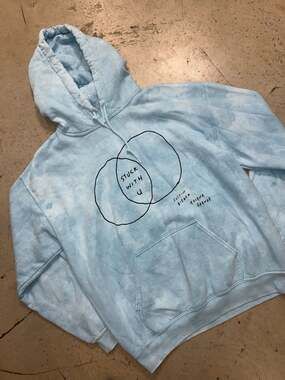 Justin Bieber & Ariana Grande Stuck With U Blue Tie Dye Hoodie